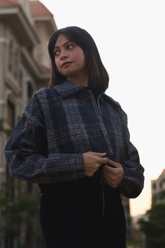 FROSTED PLAID CROP